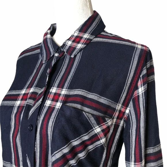 RAILS Hunter Twilight Plaid Button Down Flannel Collard Long Sleeve Shirt - Picture 2 of 8